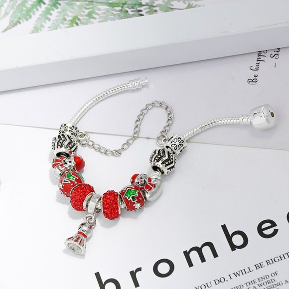 Christmas-style bracelet, red beaded bracelet - Picture 5 of 5